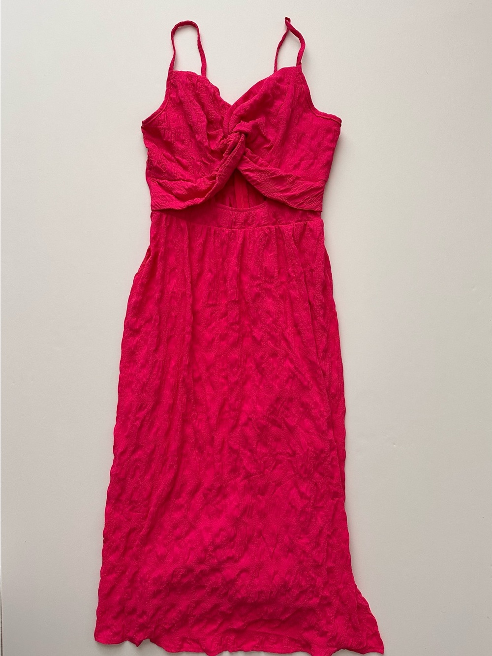 SHEIN Fuchsia Ruched Spaghetti Strap Dress